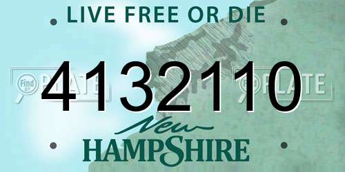 4132110 New Hampshire License Plate