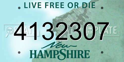 4132307 New Hampshire License Plate