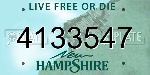 4133547 New Hampshire License Plate