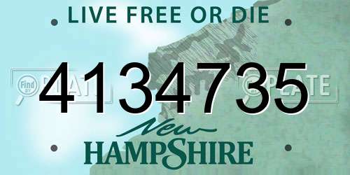 4134735 New Hampshire License Plate