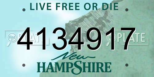 4134917 New Hampshire License Plate