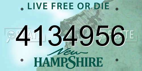 4134956 New Hampshire License Plate