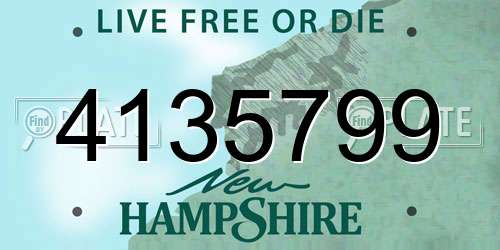 4135799 New Hampshire License Plate