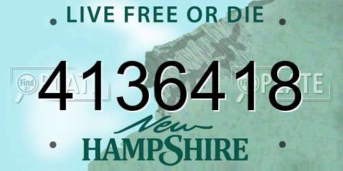 4136418 New Hampshire License Plate
