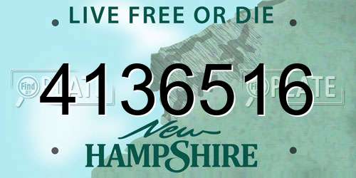 4136516 New Hampshire License Plate