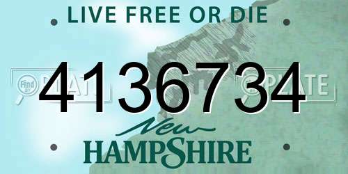 4136734 New Hampshire License Plate