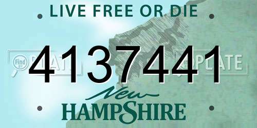 4137441 New Hampshire License Plate