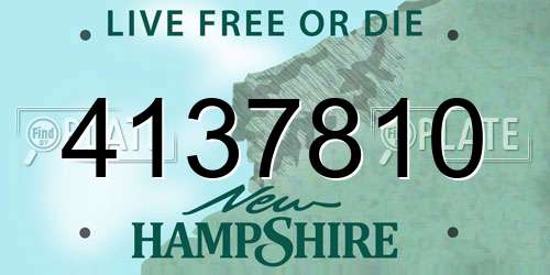 4137810 New Hampshire License Plate
