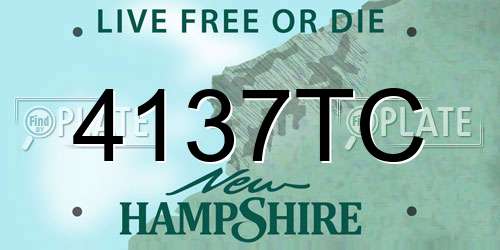 4137TC New Hampshire License Plate