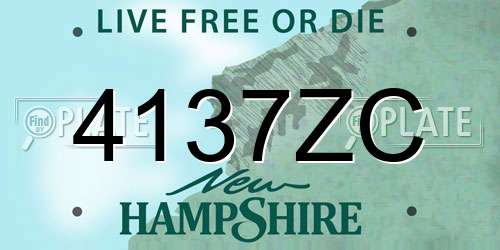 4137ZC New Hampshire License Plate