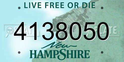 4138050 New Hampshire License Plate