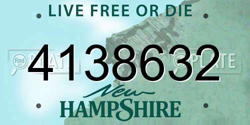 4138632 New Hampshire License Plate