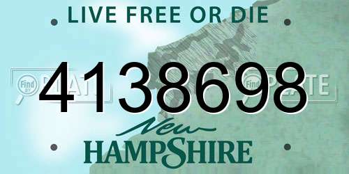 4138698 New Hampshire License Plate