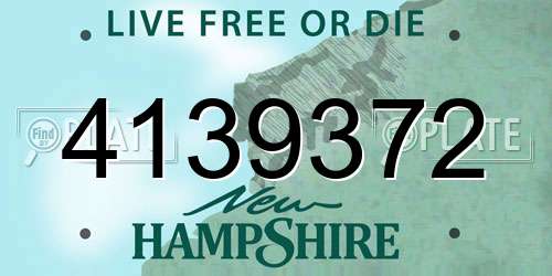 4139372 New Hampshire License Plate