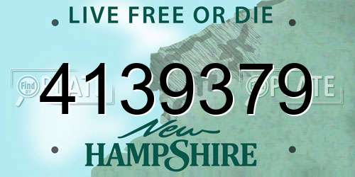 4139379 New Hampshire License Plate