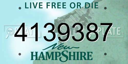 4139387 New Hampshire License Plate