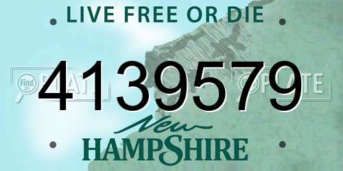 4139579 New Hampshire License Plate