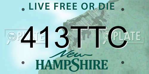 413TTC New Hampshire License Plate