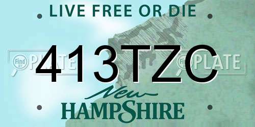 413TZC New Hampshire License Plate