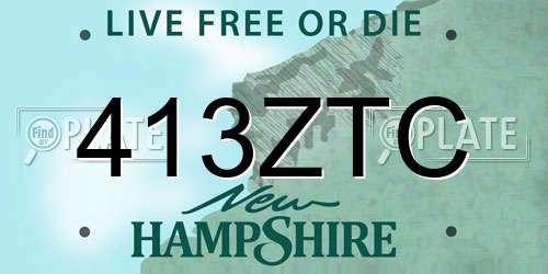 413ZTC New Hampshire License Plate