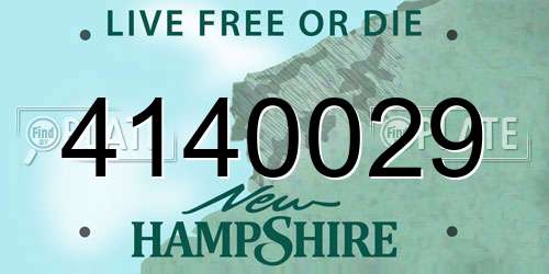 4140029 New Hampshire License Plate