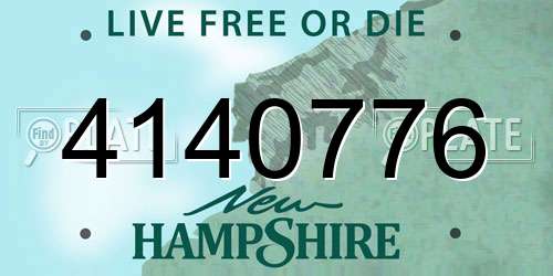 4140776 New Hampshire License Plate