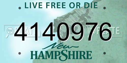 4140976 New Hampshire License Plate
