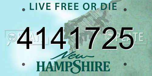 4141725 New Hampshire License Plate