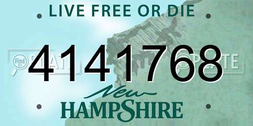 4141768 New Hampshire License Plate