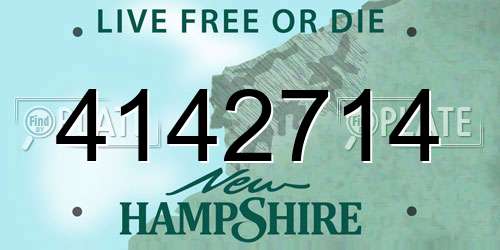 4142714 New Hampshire License Plate
