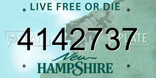 4142737 New Hampshire License Plate