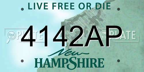 4142AP New Hampshire License Plate