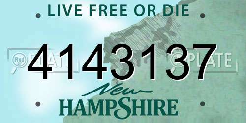 4143137 New Hampshire License Plate