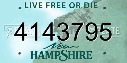 4143795 New Hampshire License Plate