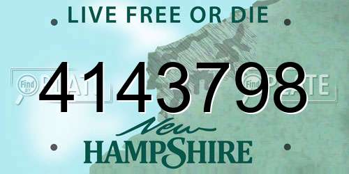 4143798 New Hampshire License Plate