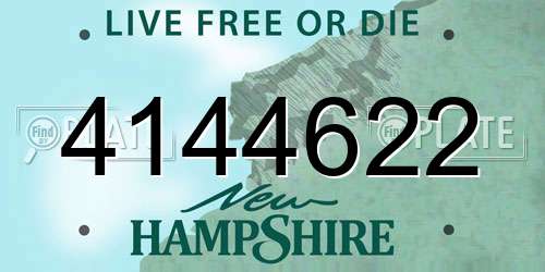 4144622 New Hampshire License Plate