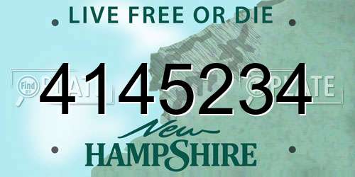 4145234 New Hampshire License Plate