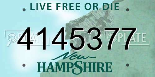4145377 New Hampshire License Plate