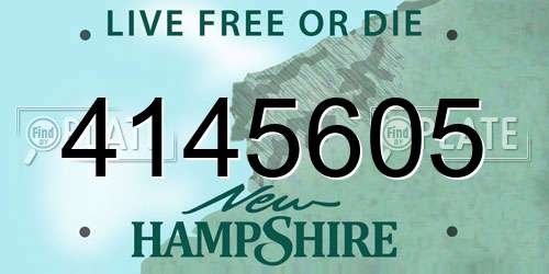 4145605 New Hampshire License Plate