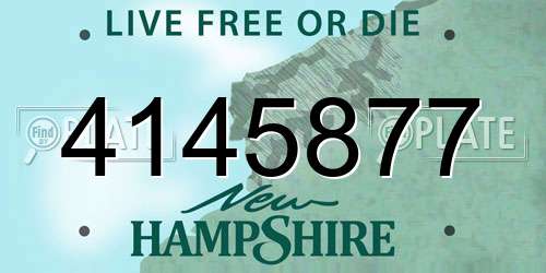 4145877 New Hampshire License Plate