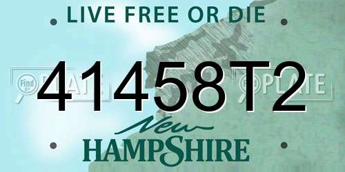 41458T2 New Hampshire License Plate