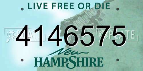 4146575 New Hampshire License Plate