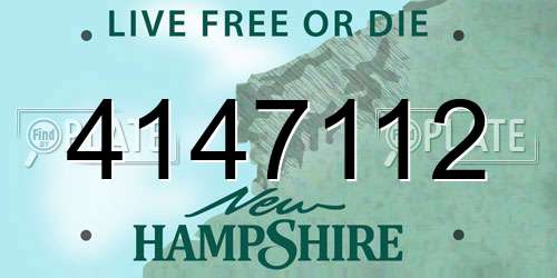4147112 New Hampshire License Plate