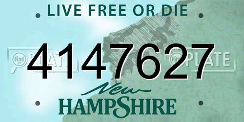 4147627 New Hampshire License Plate