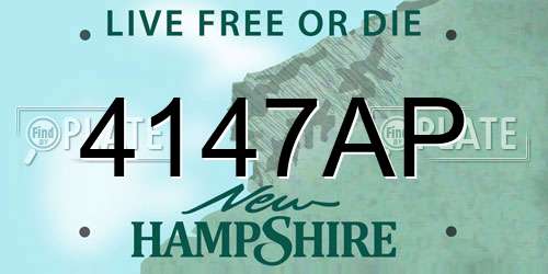 4147AP New Hampshire License Plate