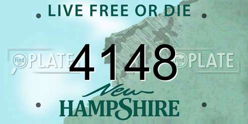 4148 New Hampshire License Plate