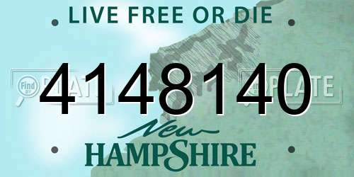 4148140 New Hampshire License Plate