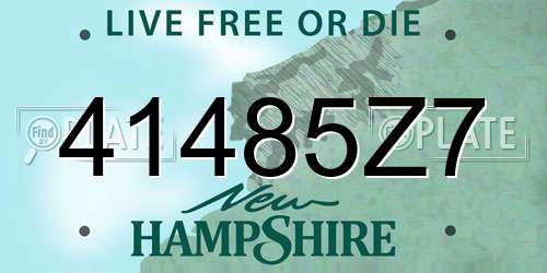 41485Z7 New Hampshire License Plate
