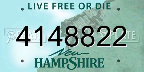 4148822 New Hampshire License Plate