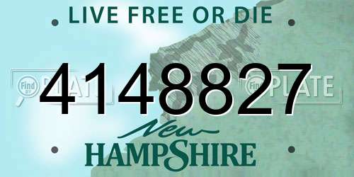 4148827 New Hampshire License Plate